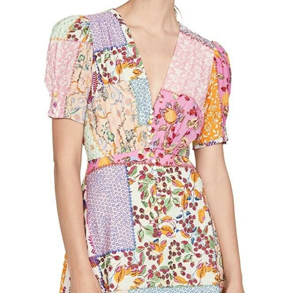 Saloni Patchwork dress, US size 4, new without tag